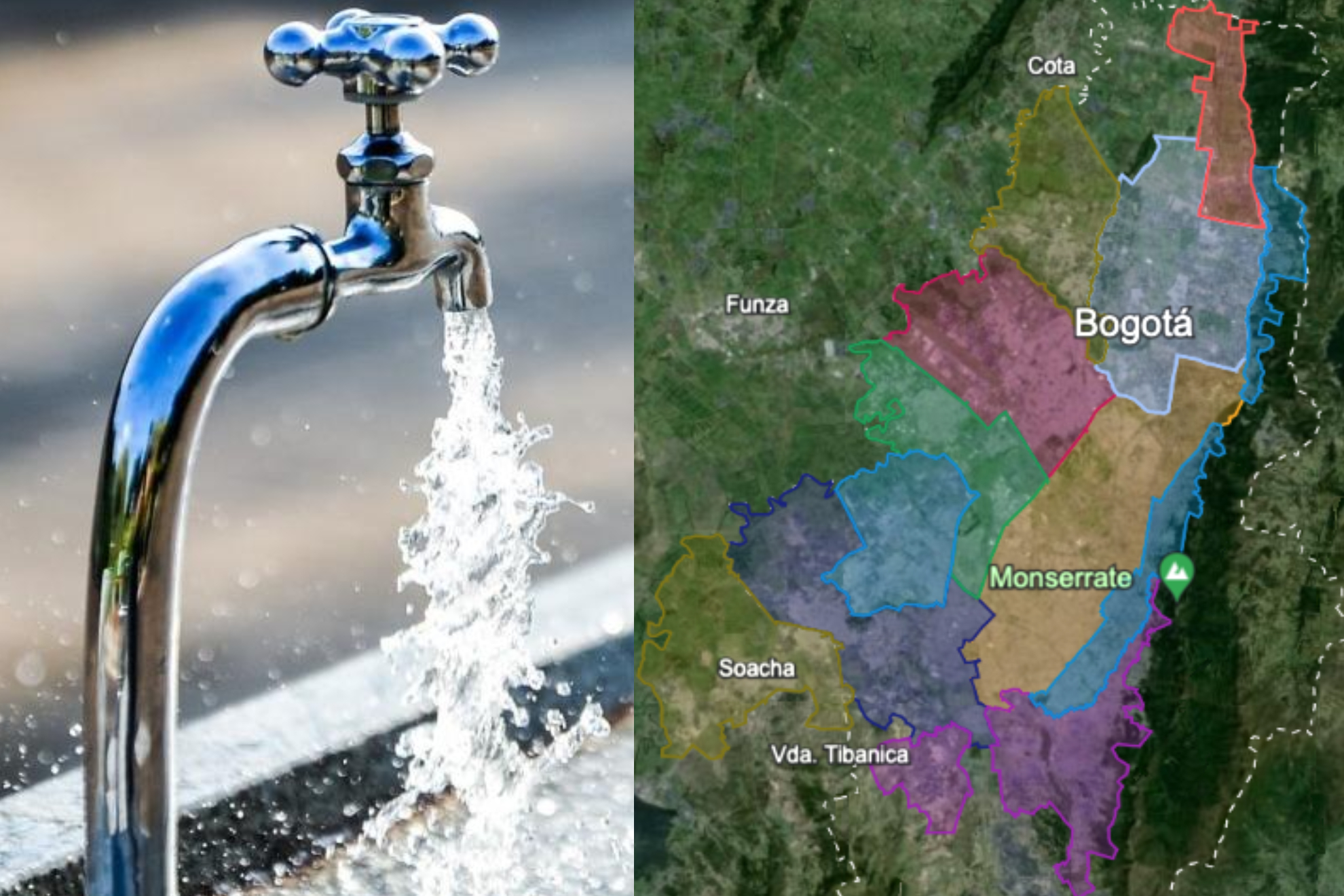 Link para saber das, turnos y mapa de cada barrio para racionamiento de agua en Bogot (Alcalda de Bogot - Google Maps)