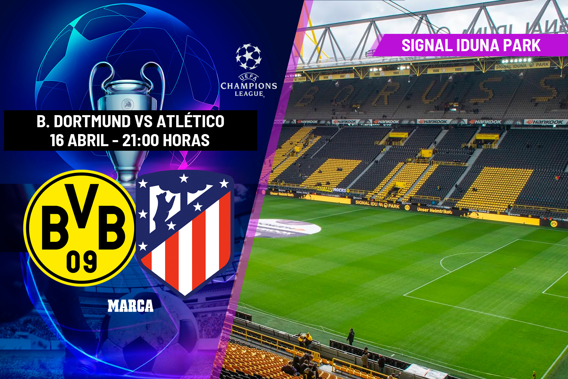 Dortmund - Atl�tico: horario y d�nde ver en TV la vuelta de cuartos de final de Champions League