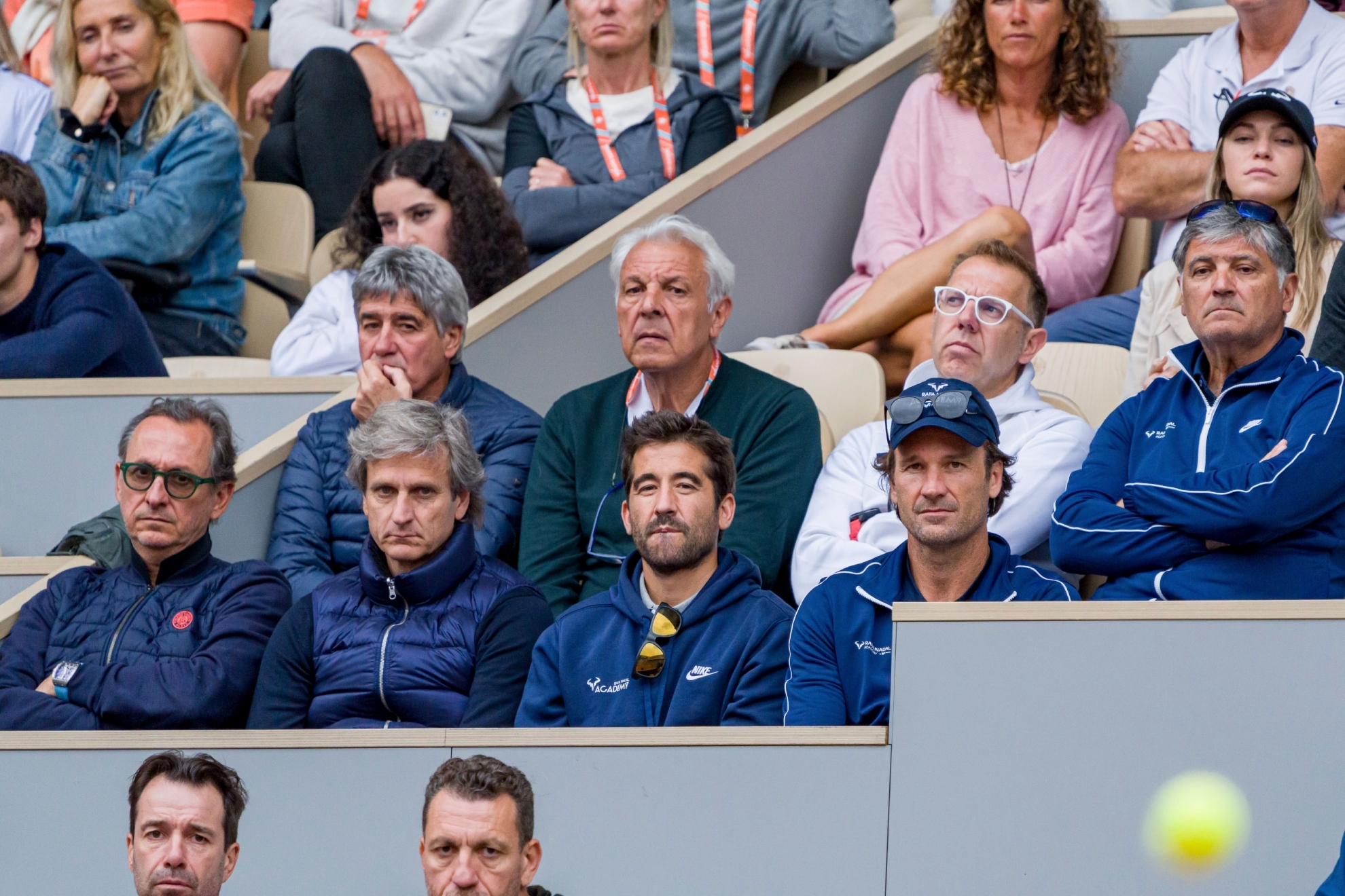 Toni Nadal, en el palco de Roland Garros