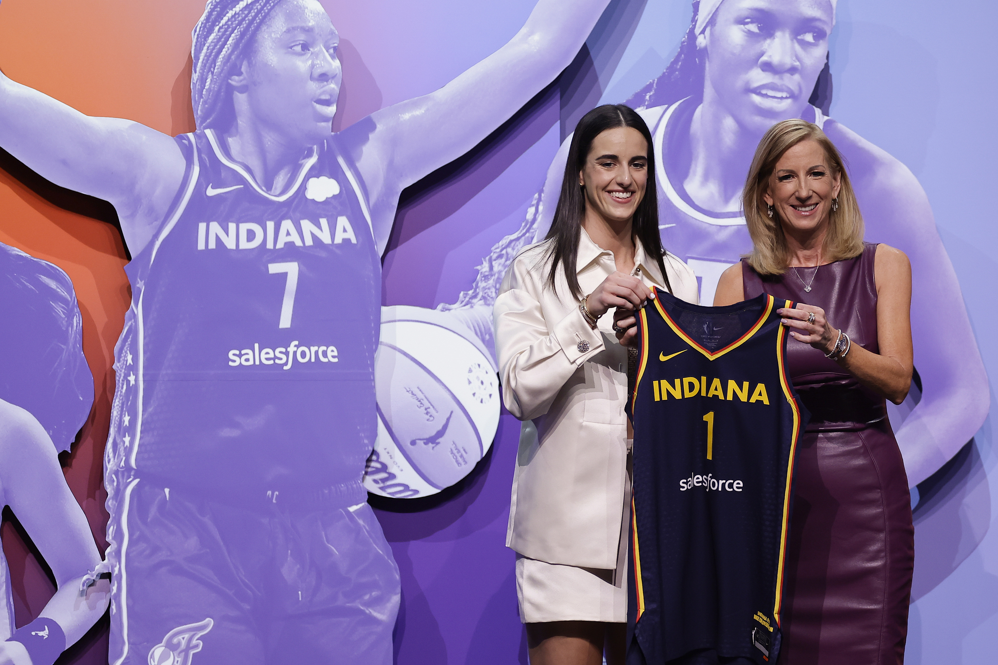 Caitlin Clark with her Indiana Fever shirt