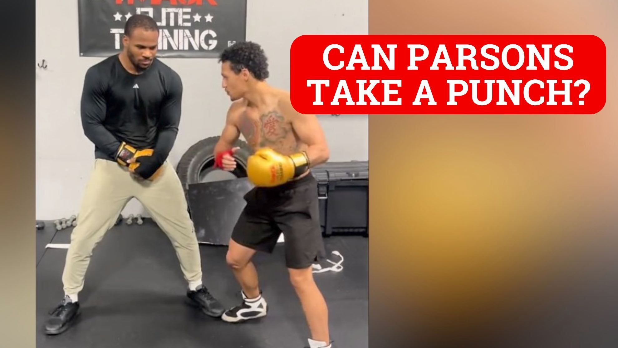 Micah Parsons trades punches with pro boxer until one person taps out