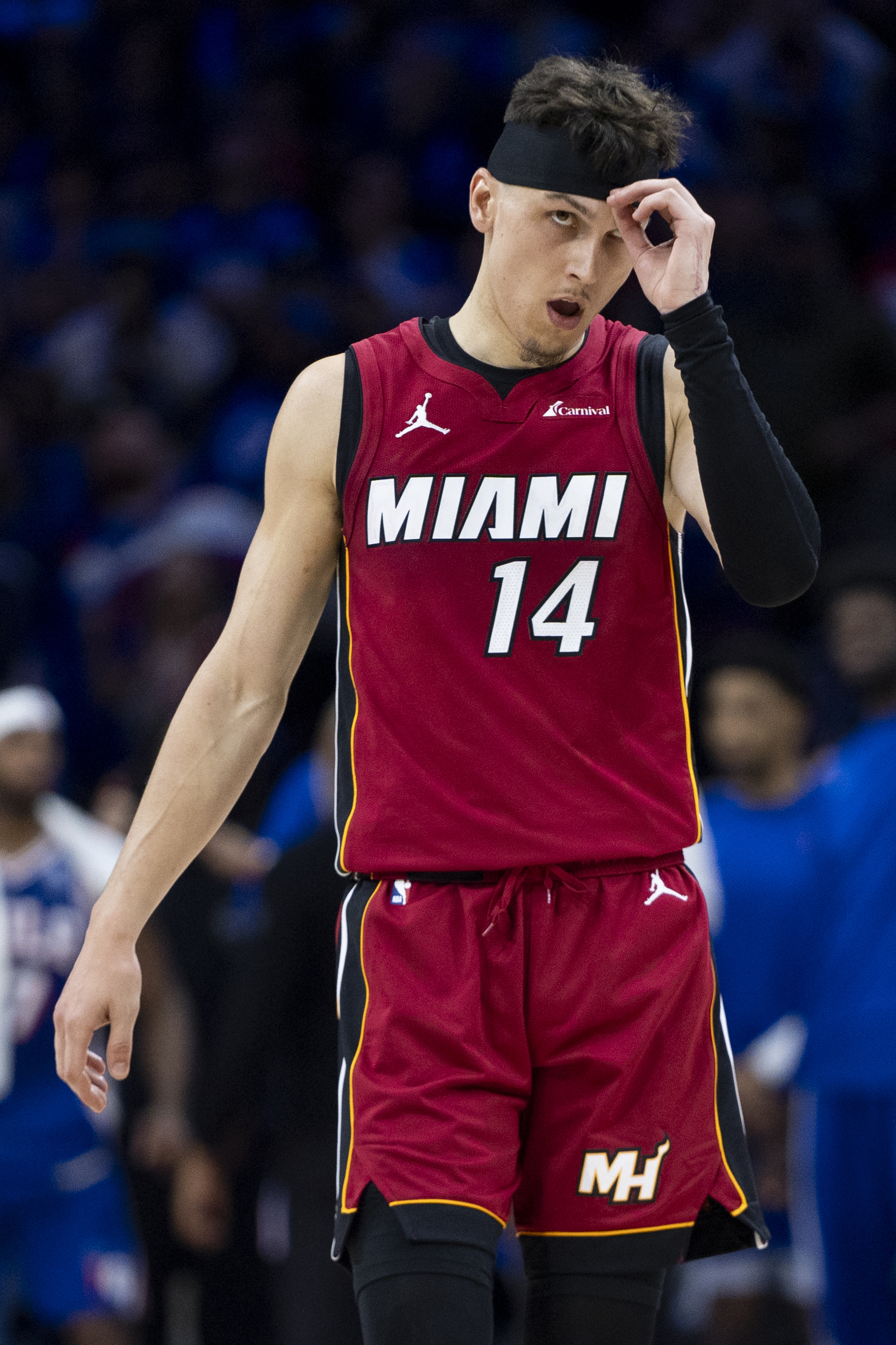 Miami Heats Tyler Herro during NBA play-in tournament game against Philadelphia 76ers