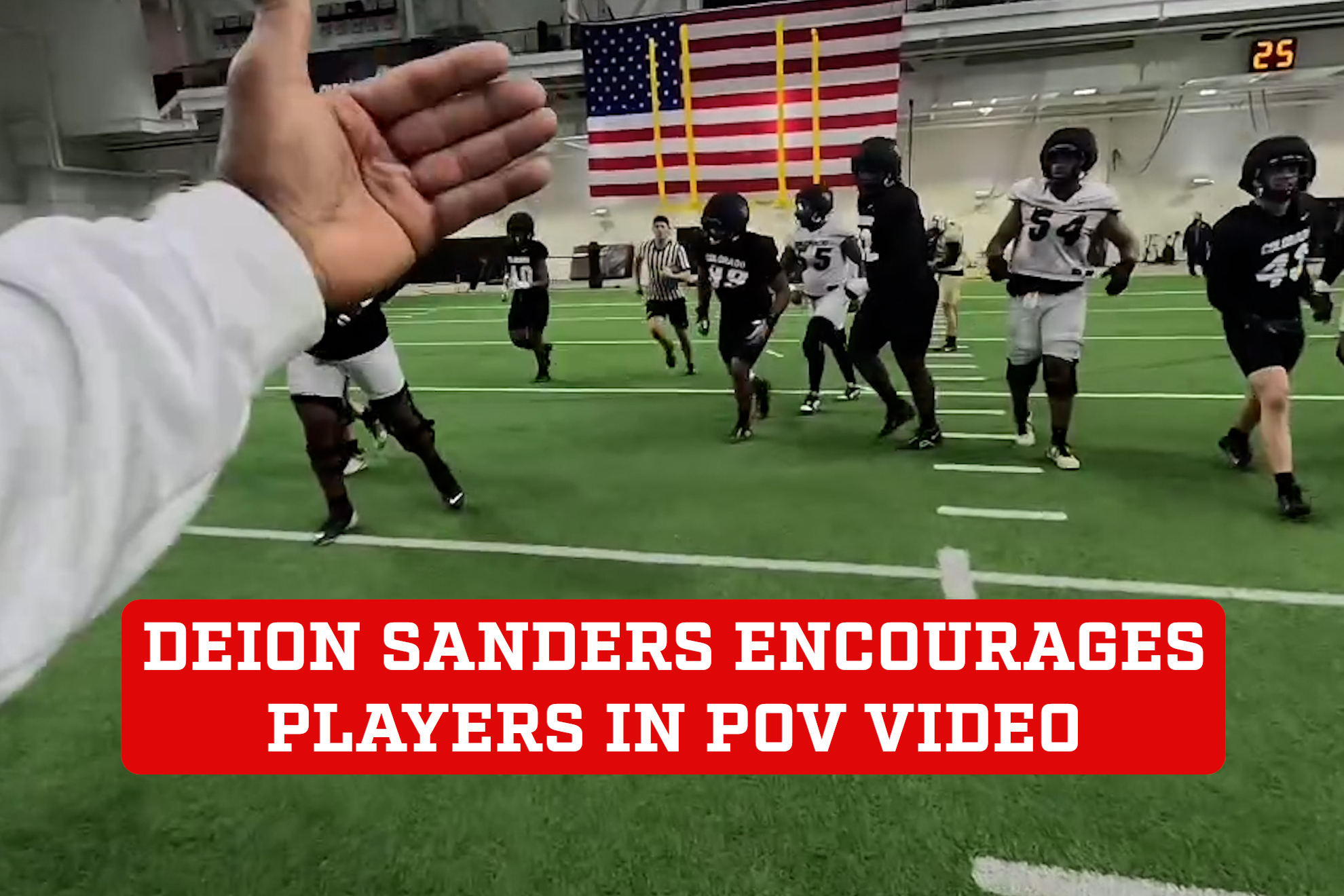 Deion Sanders inspires his players in an intense and lively POV training session