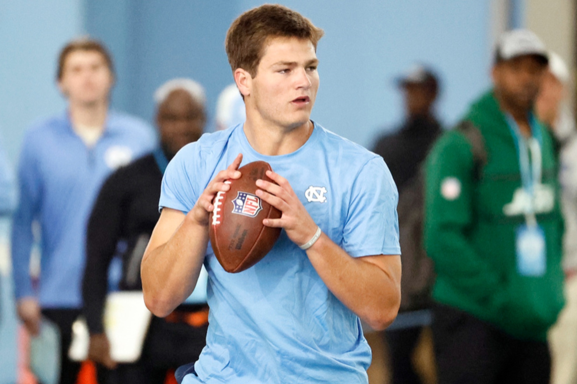 NFL prospect Drake Maye has received interest from the Vikings, Redskins and Broncos
