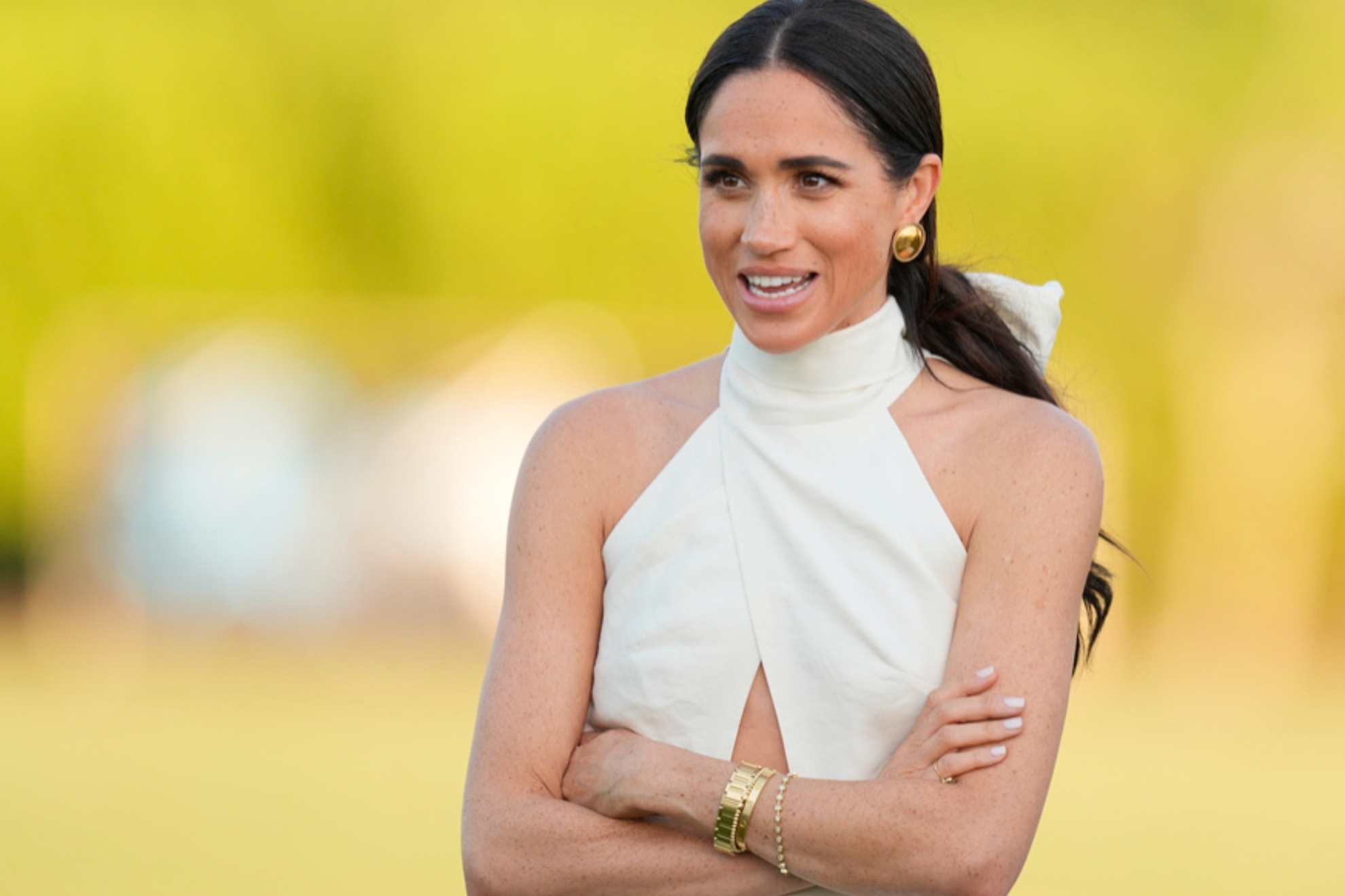 Meghan Markle, Duchess of Sussex, during the 2024 Royal Salute Polo Challenge to Benefit Sentebale in Wellington, Fla.