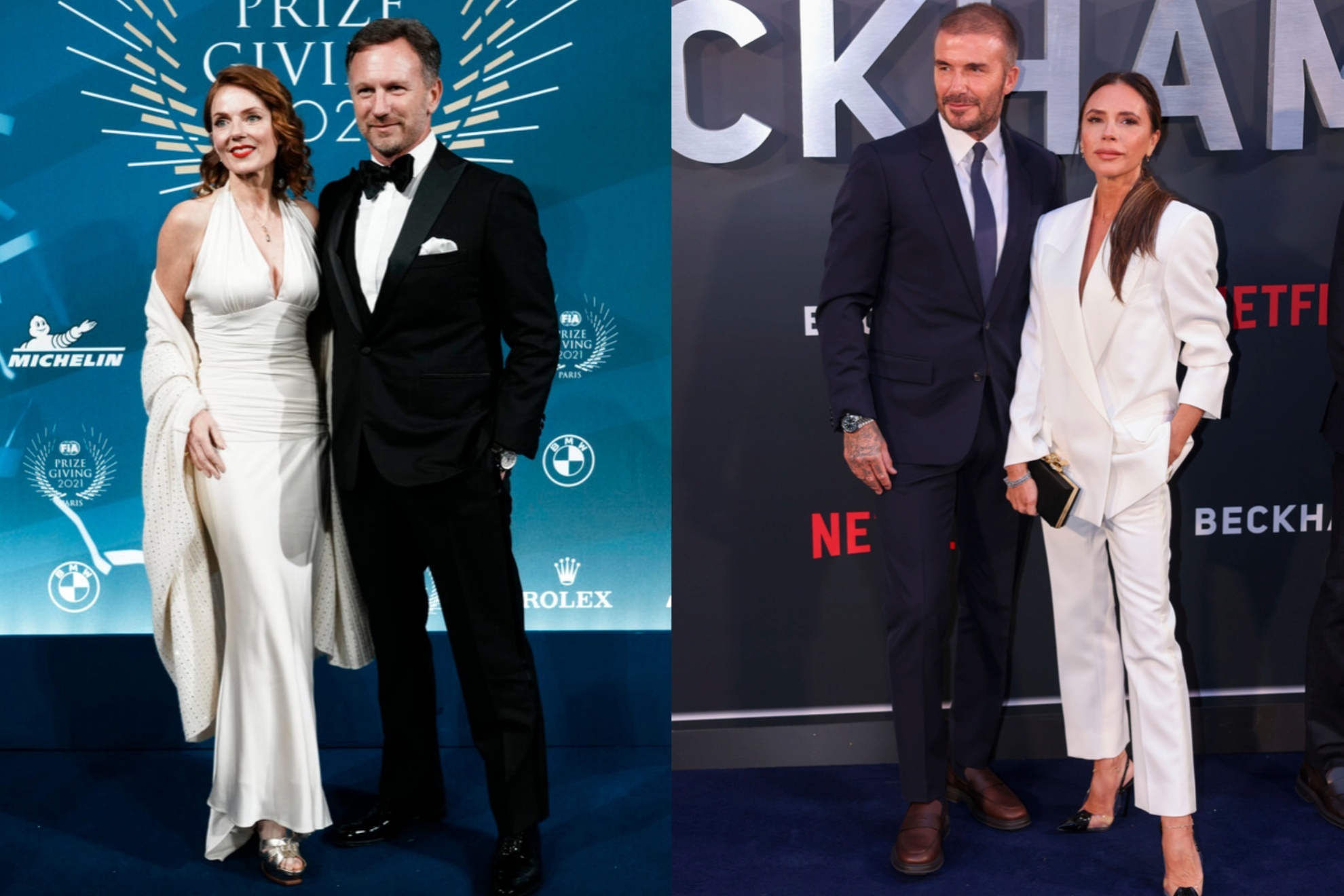 Geri Halliwell and Christian Horner (R) follow in the footsteps of David and Victoria Beckham.