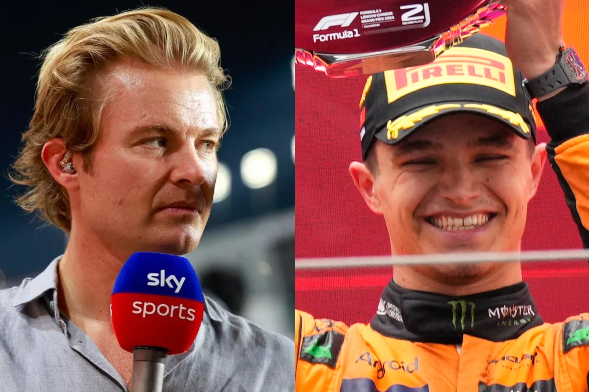 Nico Rosberg y Lando Norris, en el GP de China