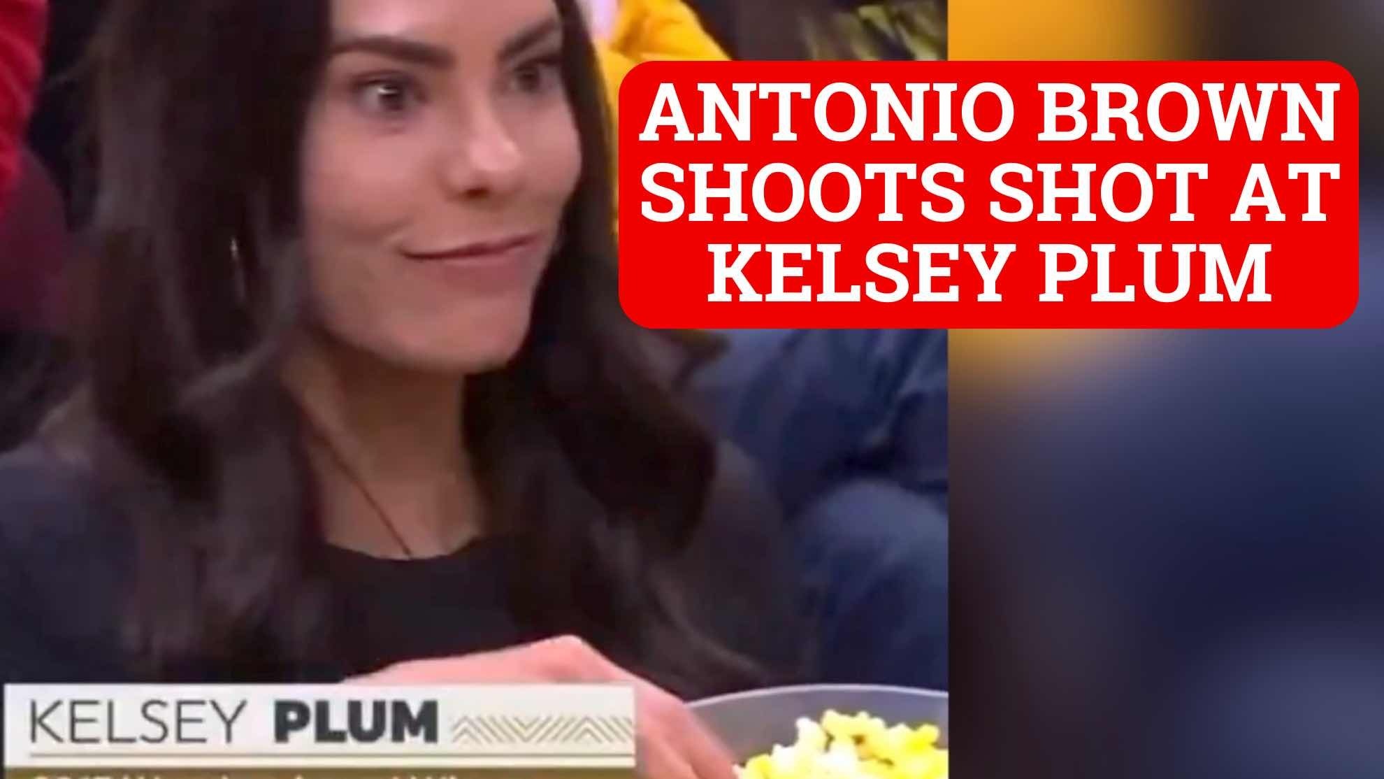 Antonio Brown shoots shot at Kelsey Plum using famous popcorn video