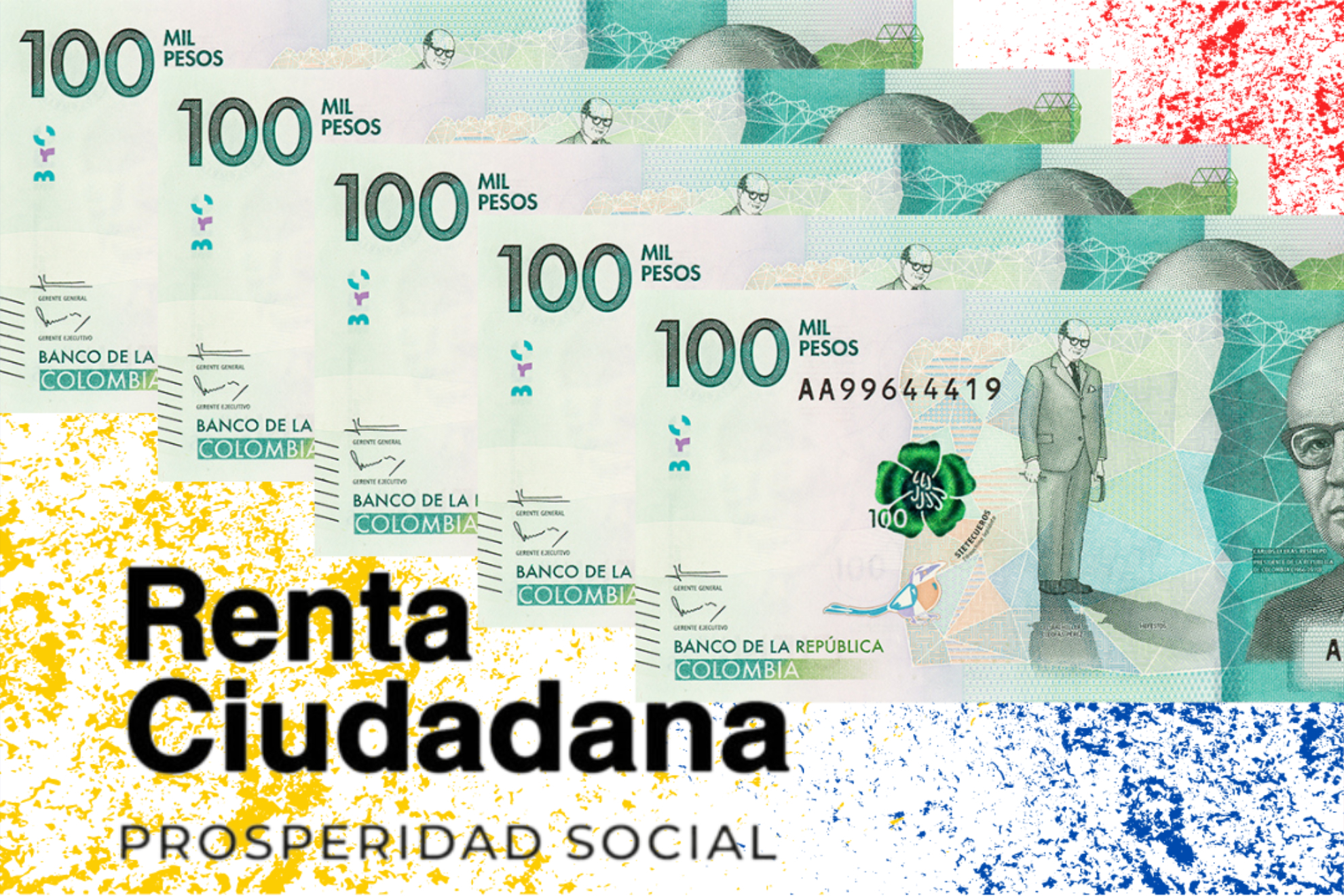 Pago de 500.000 pesos colombianos en abril del 2024 por Renta Ciudadana (Banco de la Repblica - DPS - Marca)