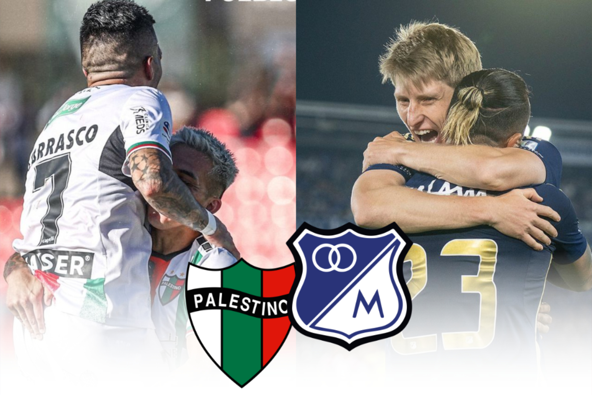 Palestino vs. Millonarios, fecha 3 Grupo E de Copa Libertadores 2024 (Instagram: Palestino, Millonarios)