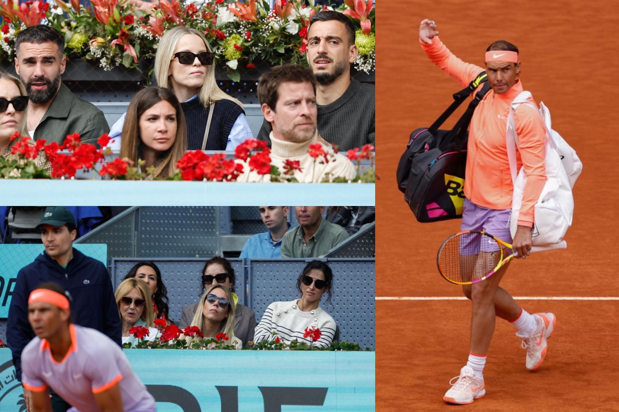 Las imgenes del debut de Nadal en el Mutua Madrid Open: Numerosos rostros conocidos y final feliz