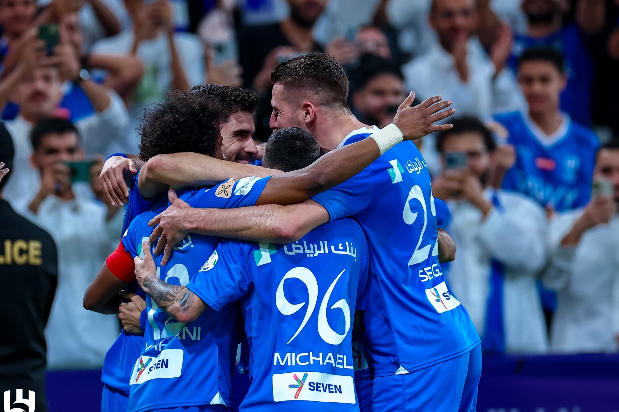 Los jugadores de Al Hilal celebran la victoria ante Al Fateh.