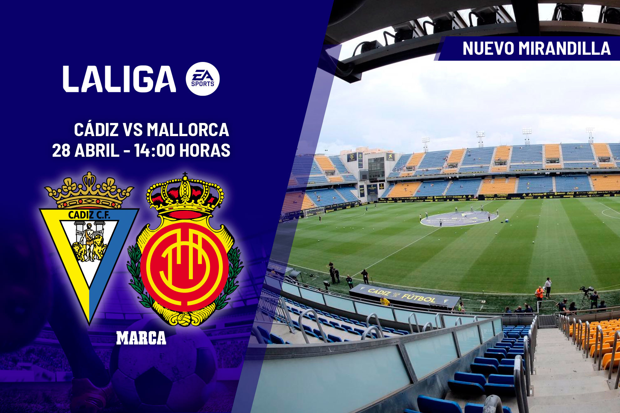 Cdiz - Mallorca: horario, dnde ver hoy en TV y canal del partido de  LaLiga EA Sports