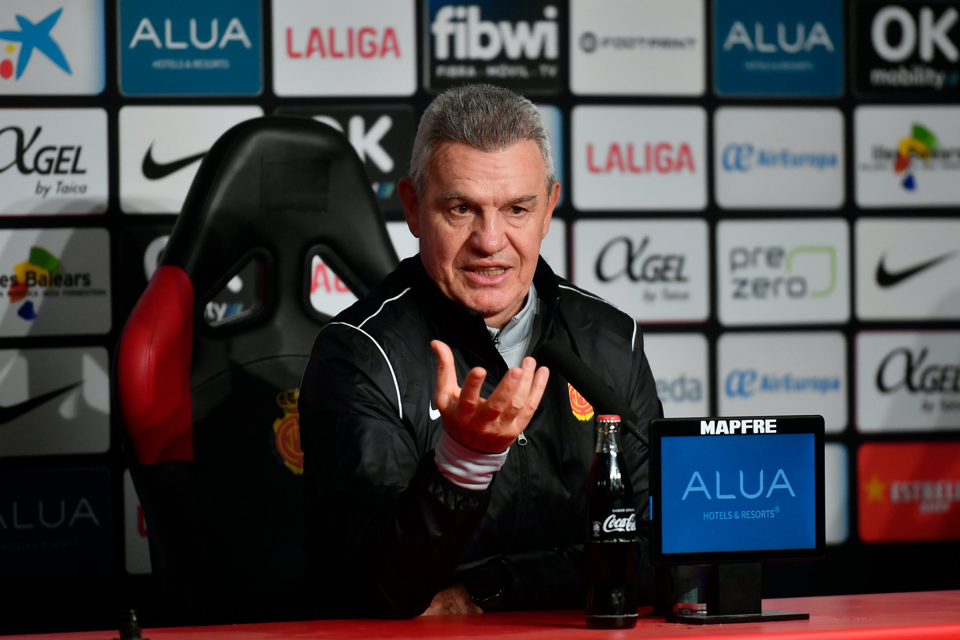 Javier Aguirre, entrenador del Mallorca, en sala de prensa.