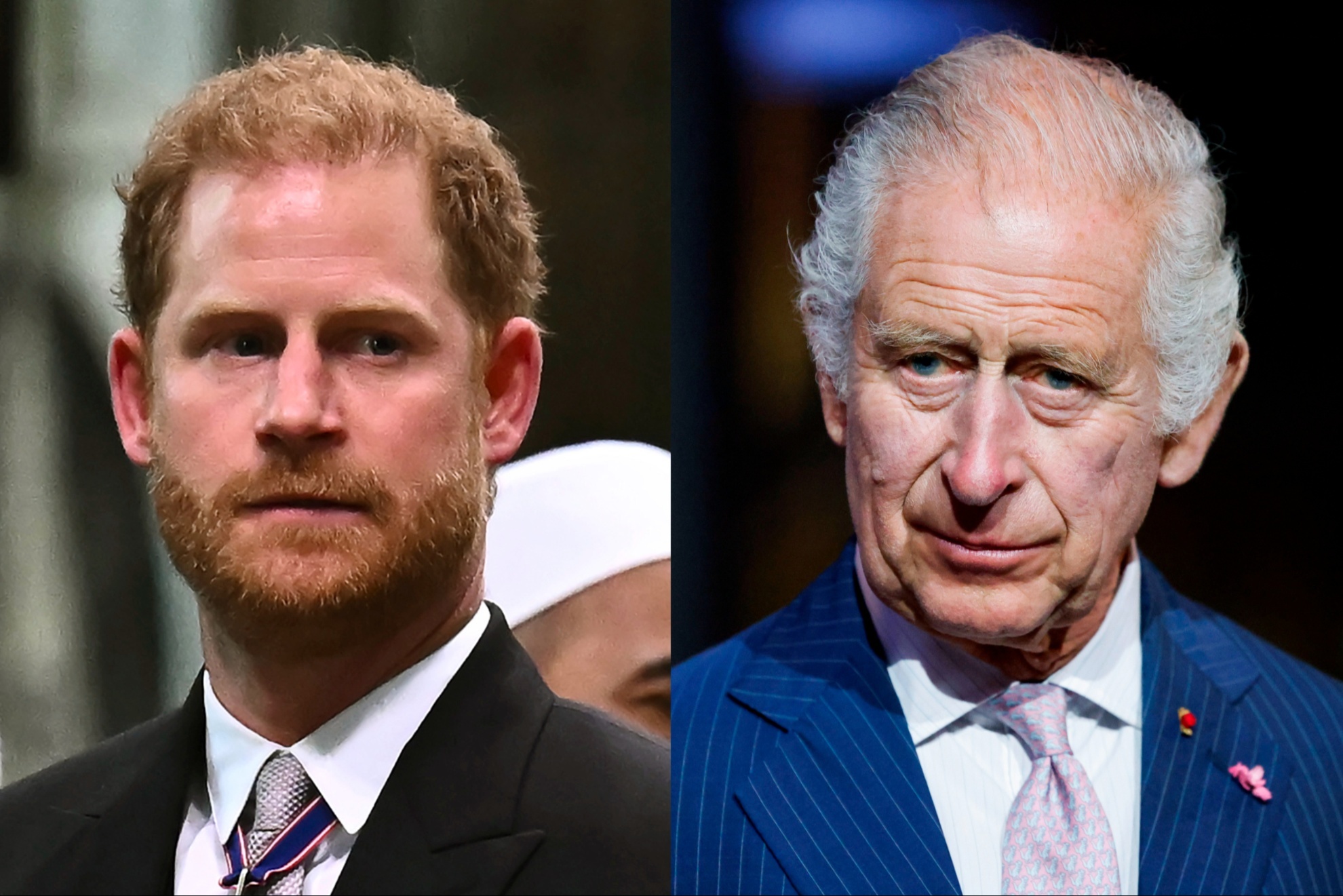 British Prince Harry and his father, King Charles III.