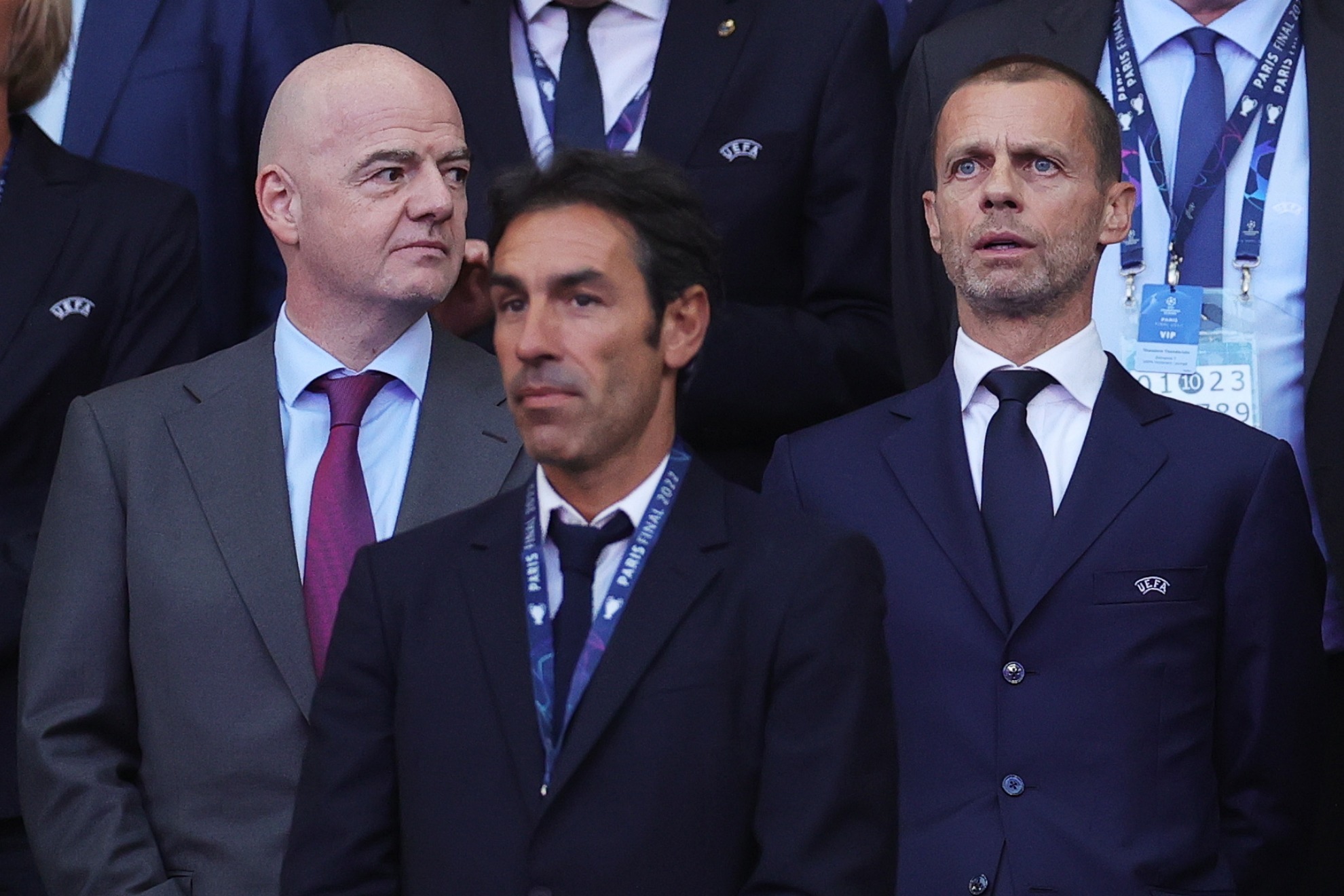 Infantino, presidente de FIFA, con Ceferin, presidente de UEFA.