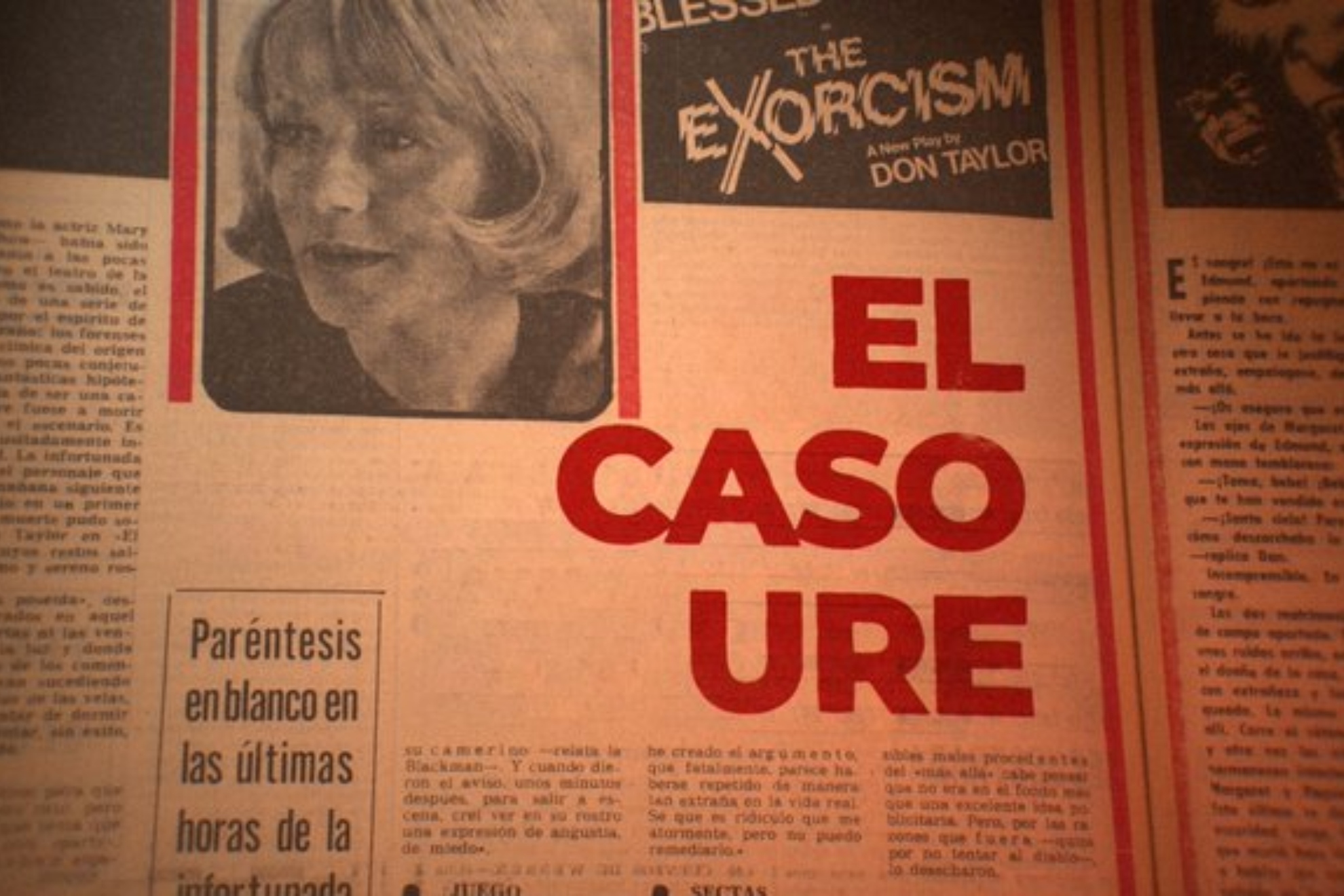 El extrao caso de la muerte de una de las actrices de El exorcista: Una escena espantosa