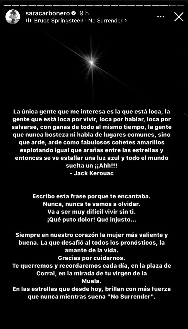 Sara Carbonero, totally devastated by the death of a fundamental pillar in her life