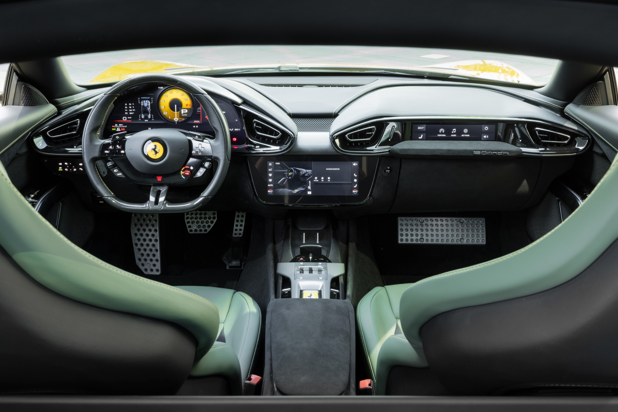 The interior is a compendium of the rest of the Ferrari range.