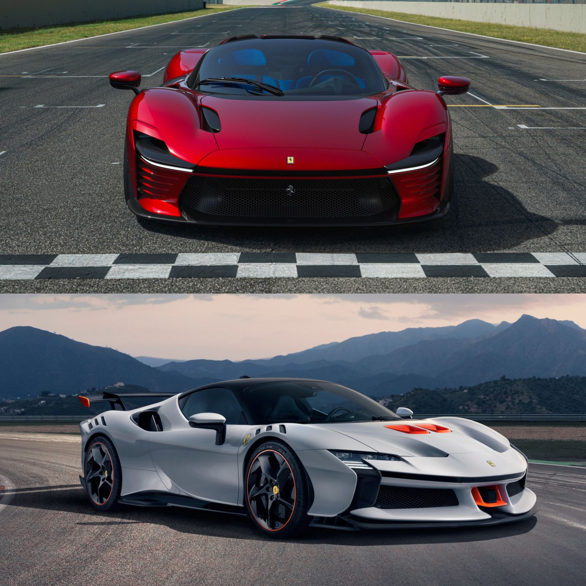 El Ferrari Daytona SP3 (arriba) y el SF90 XX (abajo) son otras de sus dos joyas.