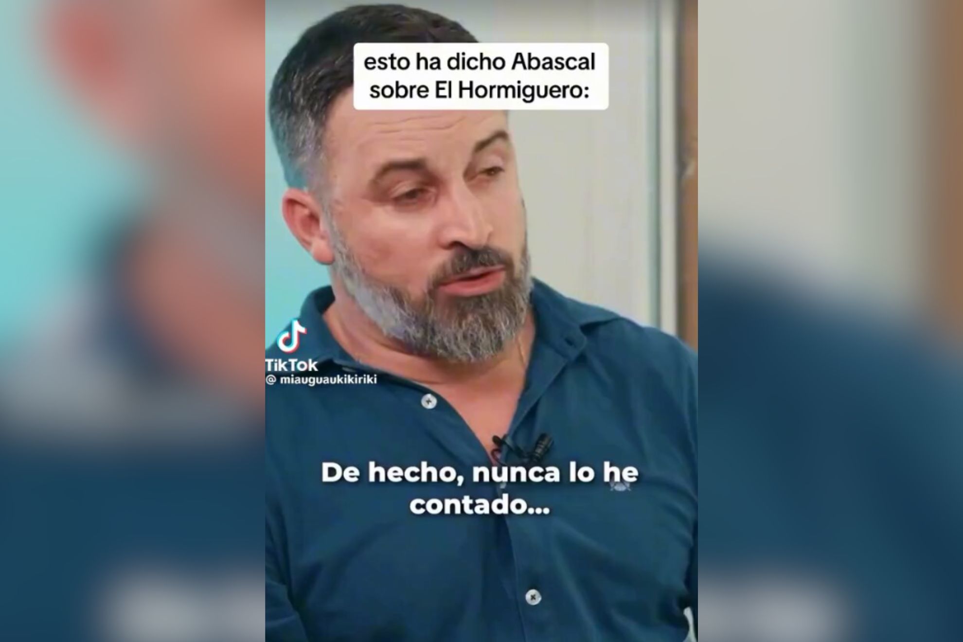 Santiago Abascal desvela lo que hizo Pablo Motos en su visita a 'El Hormiguero': "No les dejaron aplaudir ni una vez"