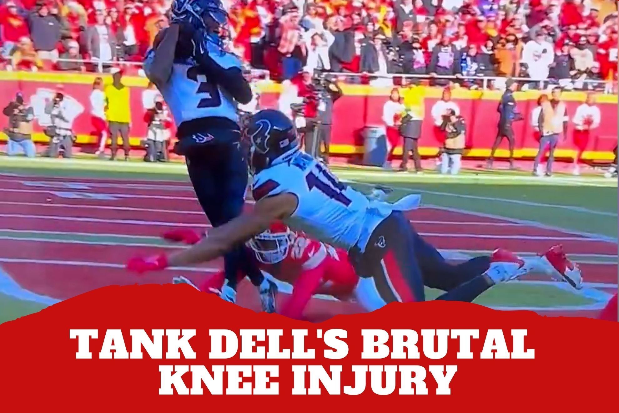 Tank Dell suffers knee injury after touchdown catch