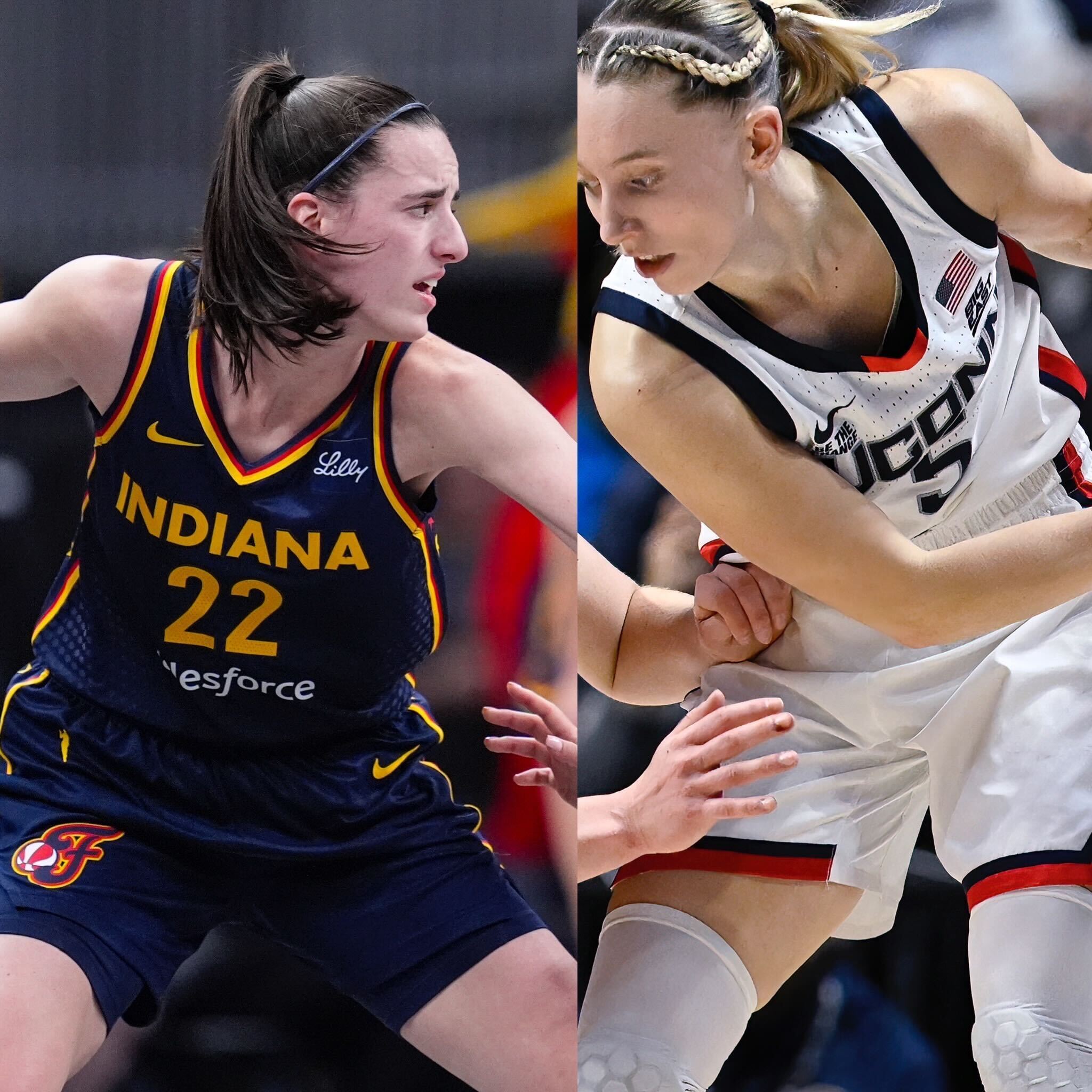 Caitlin Clark (22) and Paige Buckers