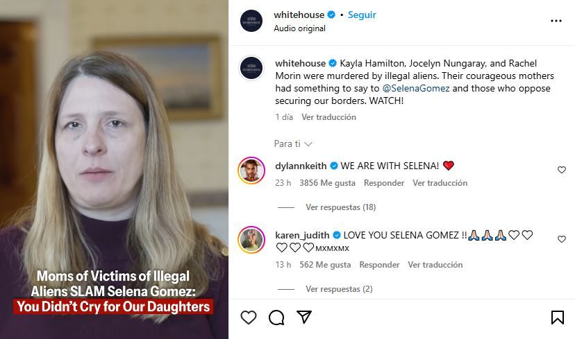 La Casa Blanca responde a Selena G