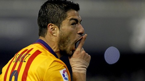Gol de Luis Suarez (0-1) en el Valencia 1-1 Barcelona