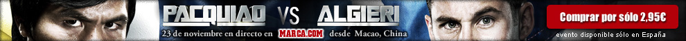 Boxeo. Manny Pacquiao vs Chris Algieri:
Madrugada del Domingo 23 de noviembre a partir de las 4:00h en directo en Marca.com