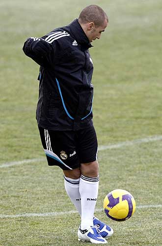 Cannavaro, durante un entrenamiento del Real Madrid.
