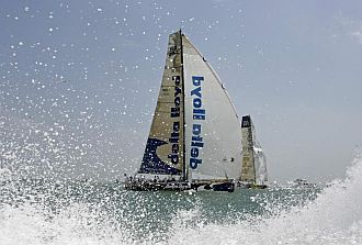 El Delta Lloyd, en el que navegar Pella, en plena competicin en la Volvo Ocean Race