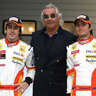 Nelson Piquet, Briatore y Fernando Alonso