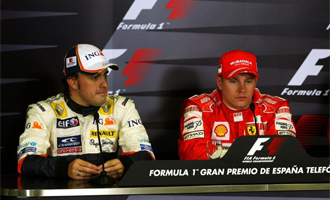 Fernando Alonso y Kimi Raikkonen, en rueda de prensa