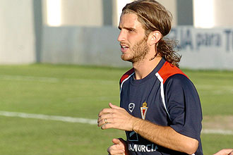 Ivn Alonso, durante un entrenamiento del Murcia