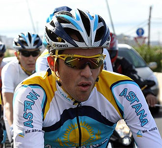 Contador, durante una carrera