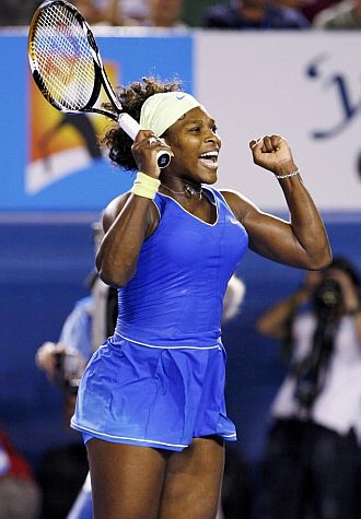 Serena Williams celebra su pase a la final del Open de Australia 2009.