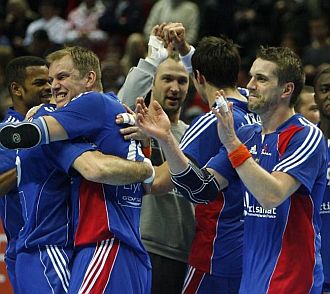 Los jugadores de Francia celebran el pase a la final