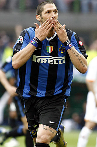 Materazzi celebra un gol con el Inter de Miln.