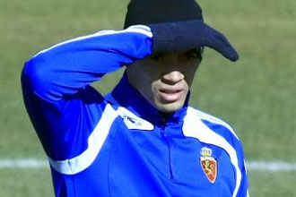 Oliveira, en un entrenamiento del Zaragoza.