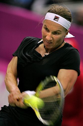 Svetlana Kuznetsova en un partido de Copa Federacin ante China.