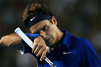 Roger Federer, durante un partido en el pasado Open de Australia