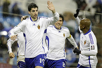 Arizmendi celebra un gol ante el Levante