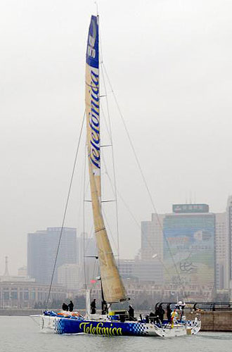 Imagen del Telefnica Azul durante la quinta etapa de la Volvo Ocean Race.