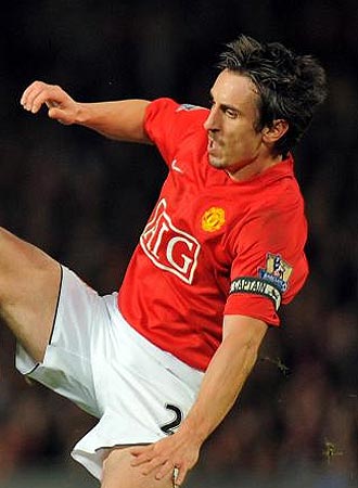 El jugador del Manchester United Gary Neville