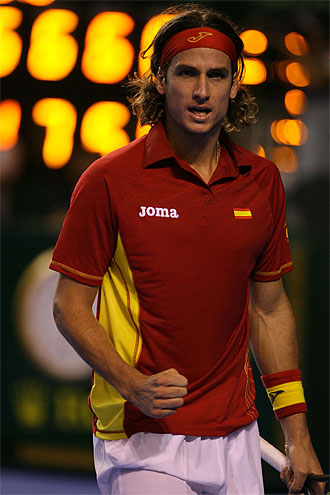 Feliciano Lpez en la final de la Copa Davis 2008 en Argentina.