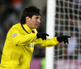 Messi celebra su gol en Mallorca