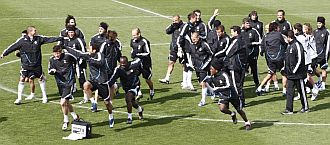 Imagen de una sesin de entrenamiento del Real Madrid esta semana.