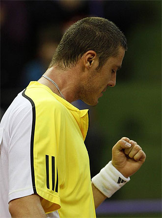 Marat Safin en Copa Davis midindose a Rumana en Transilvania.