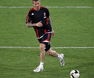 Beckham, durante un entrenamiento.